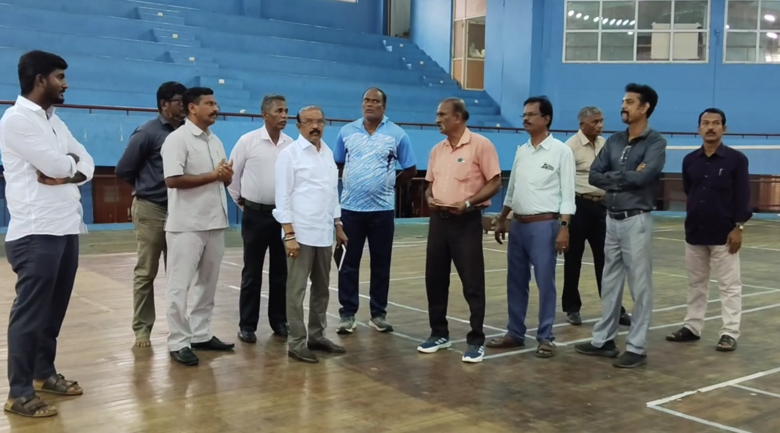 இந்திரா காந்தி மைதானத்தில் அமைச்சர் GNS ராஜசேகரன் ஆய்வு